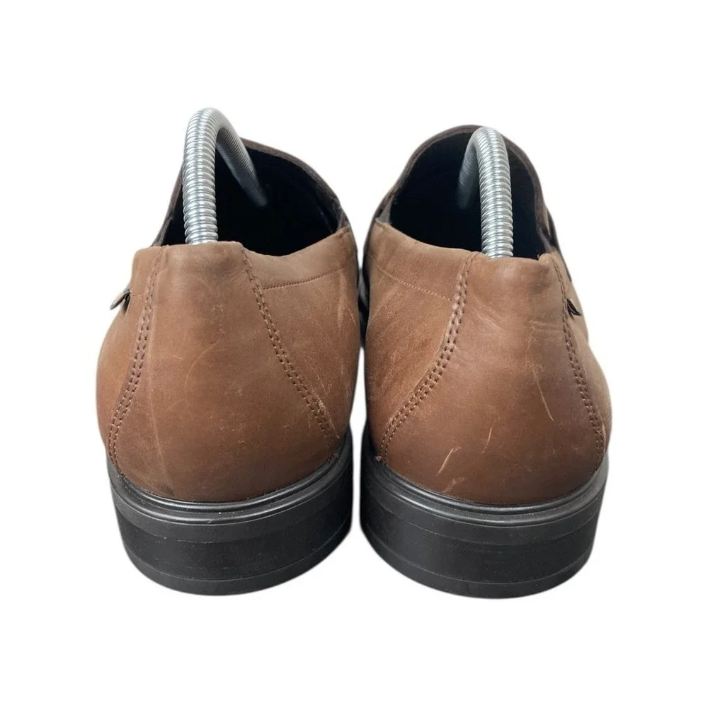 Mephisto Penny Loafers Men Size 11.5 US‎ Air-Jet Brown Apron Toe **READ FLAWS